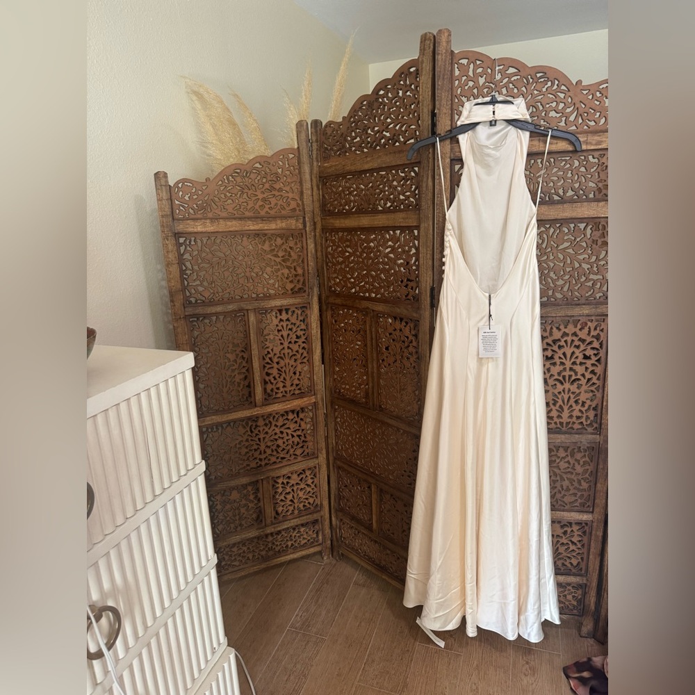 Reformation Roy Ivory Halter-Back Maxi Gown - Picture 7 of 9